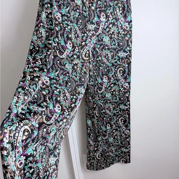 Ann Taylor Multicolor Paisley Wide-Leg Pants - Picture 8 of 16